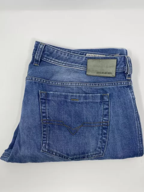 DIESEL ZATINY REGULAR Boot Cut Jeans Mens Size 38x32 Blue Denim Button ...