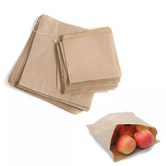 Brown / White Strung Food Use Paper Bags - Sandwich, Takeaway, Grocery Fruit Veg