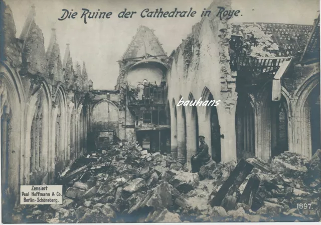 Foto/AK Die Ruine der Cathedrale in Roye-von P.Hoffmann (t252)
