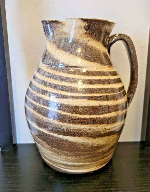 Signed Wayne Hewell Georgia Folk Art Studio Art Pottery Swirled Clay Pitcher Signed Wayne Hewell Georgia Folk Art Studio Art Pottery Swirled Clay Pitcher