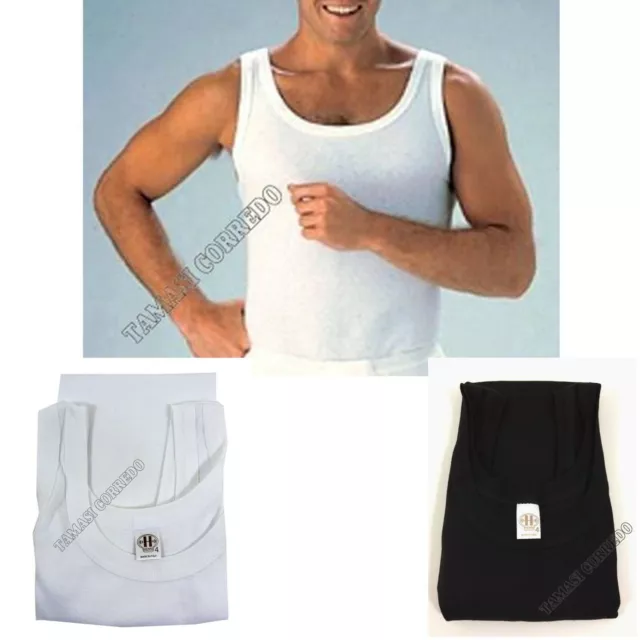 Canotta Cannottiera Spalla Larga America Cotone Pettinato HENRI Made In Italy