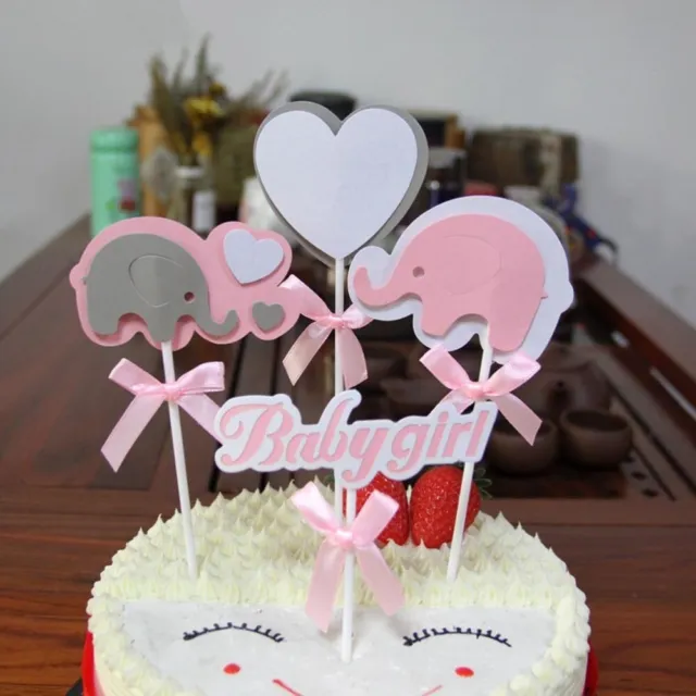 Birthday Cake Topper Beautiful Decor Cake Insert for Baby Kid Infant (Pink)