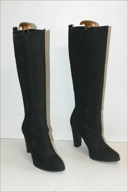 Bottillons Karston En Cuir Froissé Noir Taille 39 - Occasion, Très Bon état (usure Talons)