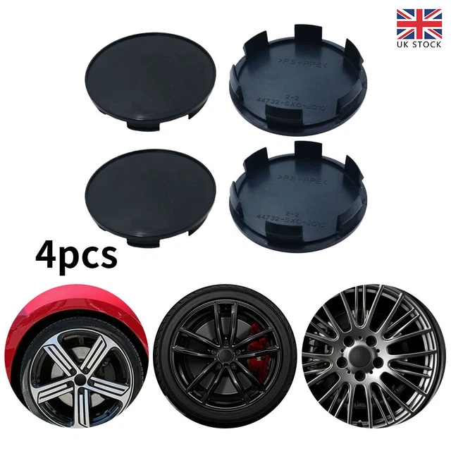 4Pcs 64mm / 70mm Universal Car Wheel Centre Hub Cover Center ABS Rims Cap Black