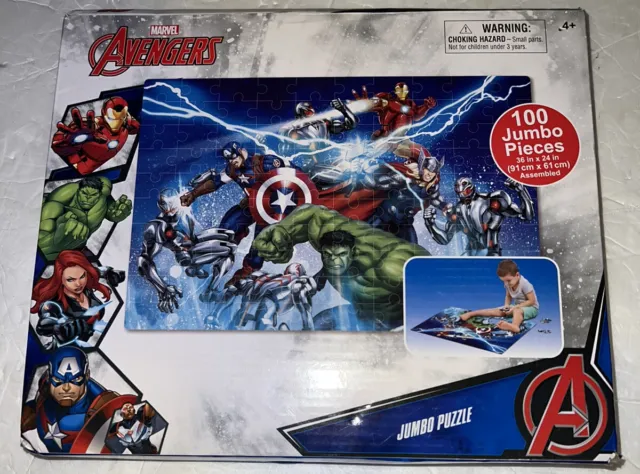 Marvel Avengers 24”x36” 100 Pieces Floor Jigsaw Puzzle Pack New in Box