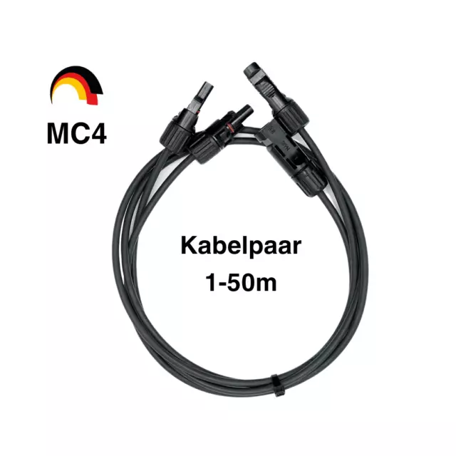 Verlängerungskabel 1-50m Solarkabel 4mm² Solarstecker für Solarmodule 0% MwSt.