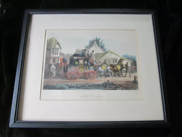 Original Antique 1874 Aquatint Engraving H Papprill Coaching Scene C C Henderson