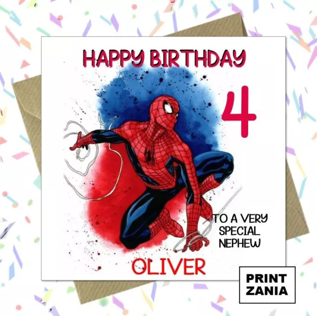 Personalised Spiderman Avengers Marvel Birthday Card Son Grandson Nephew  AFM