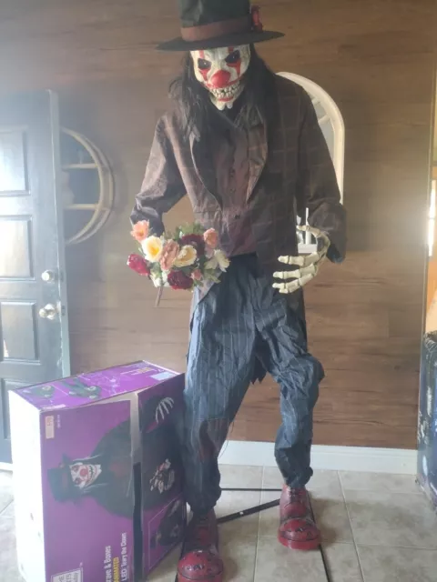 Animated Teary The Clown 7’ Tall With Box Halloween Animatronic Prop W Box