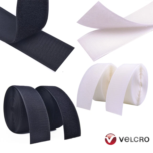 SEW ON HOOK & Loop Sewing/StitchOn Fabric VELCRO® Brand Tape Black