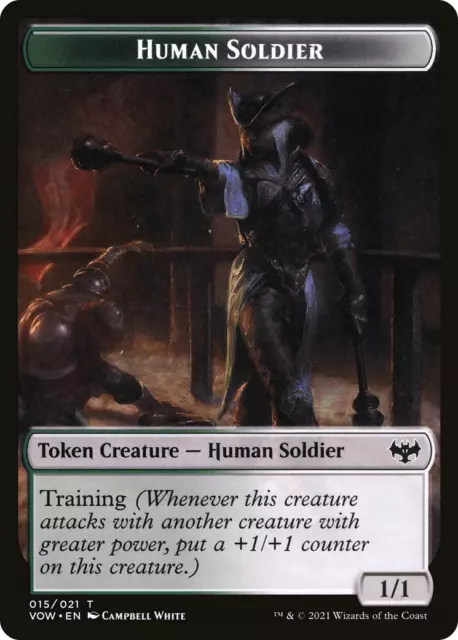 10 Token Cards - HUMAN SOLDIER Tokens - Innistrad: Crimson Vow - Magic MTG FTG