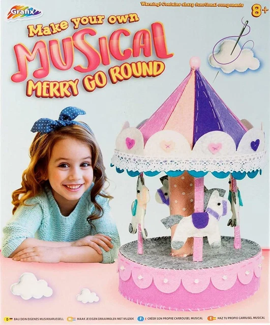 GRAFIX MAKE YOUR Own Carousel Music Box DIY Musical Merry Go Round