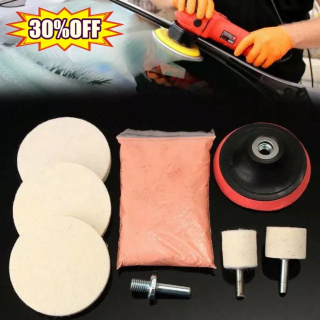 8x Cerium Oxide Glass Polishing Kit Windscreen Scratch Remover Felt Pad -20% off