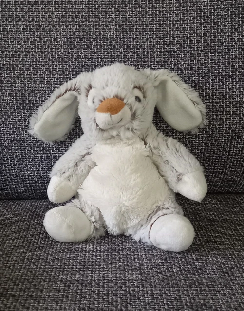 B9 Doudou Peluche Rodadou Roda Lapin Gris Et Blanc  23 Cm