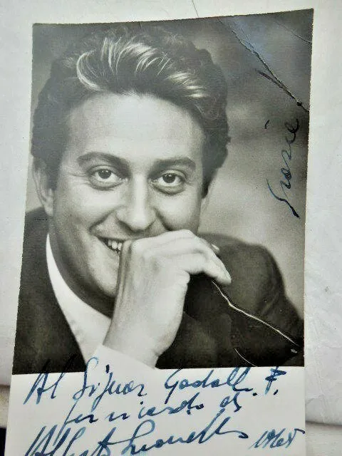 Alberto  Lionello  -   Italian  Actor  -  Autographed  Postcard  Photo