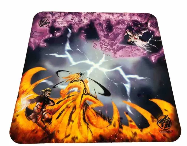 2 Player Naruto Vs Sasuke Mat Cloth Playmat Full Color Perfect For Yugioh, Mtg