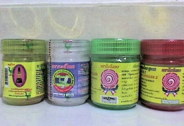 Nasal Nose Aroma Inhaler THAI Traditional Thai Herbs Red Green White Yellow HERB