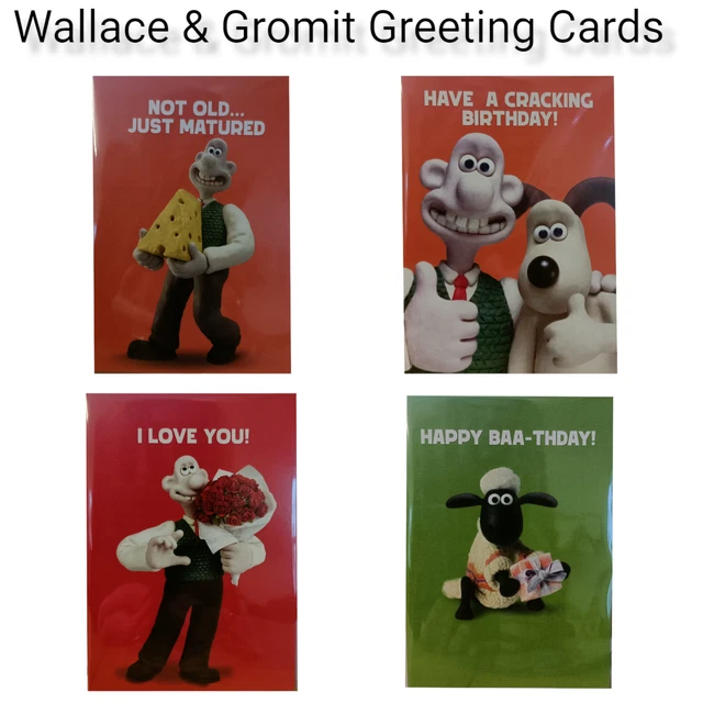 WALLACE & GROMIT Shaun The Sheep Greeting Cards 4 Choices £3.85