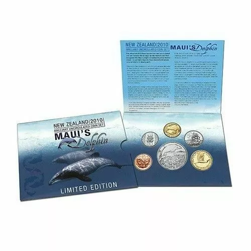 2010 New Zealand Brilliant UNC Set with Annual Maui's Dolphin Coin