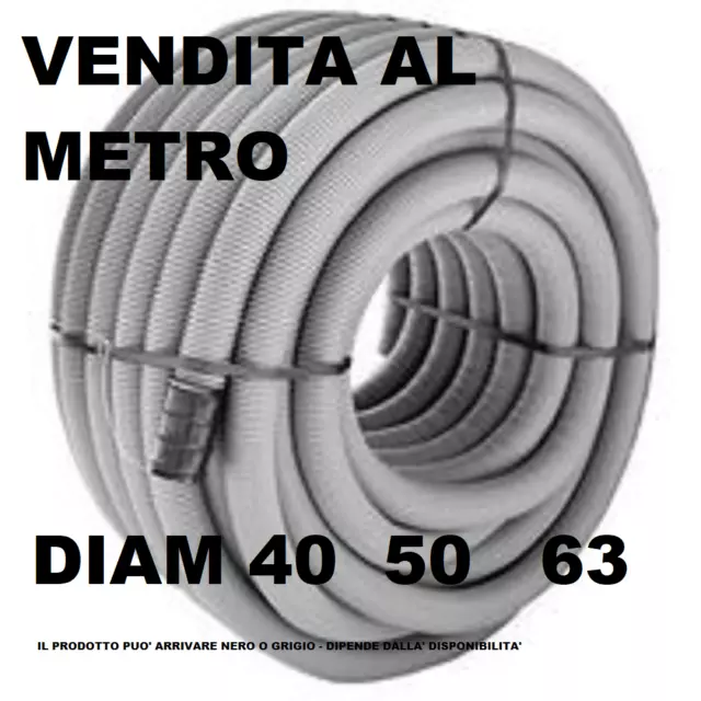 Tubo corrugato cavidotto 40/50/63 doppia parete int liscio c/tira filo AL METRO