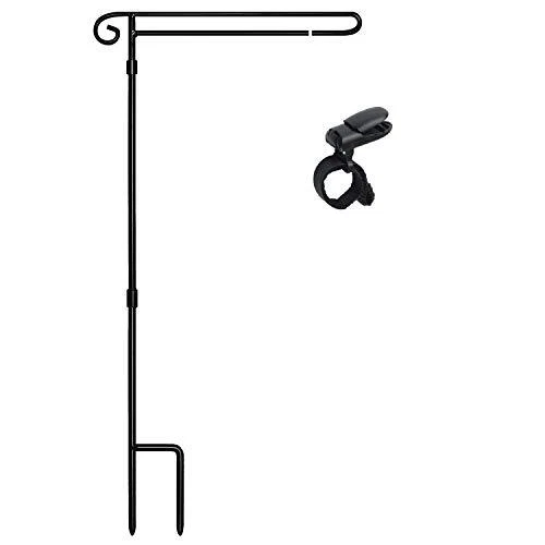 Garden Flag Stand Holder Easy to Install Strong and Sturdy wrought iron Pole 1