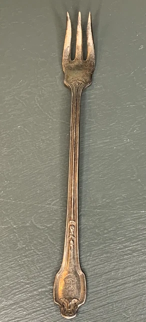 The Stevens Hotel Chicago Silver Plate Pickle Fork 1835 R Wallace Vtg 3 Prong