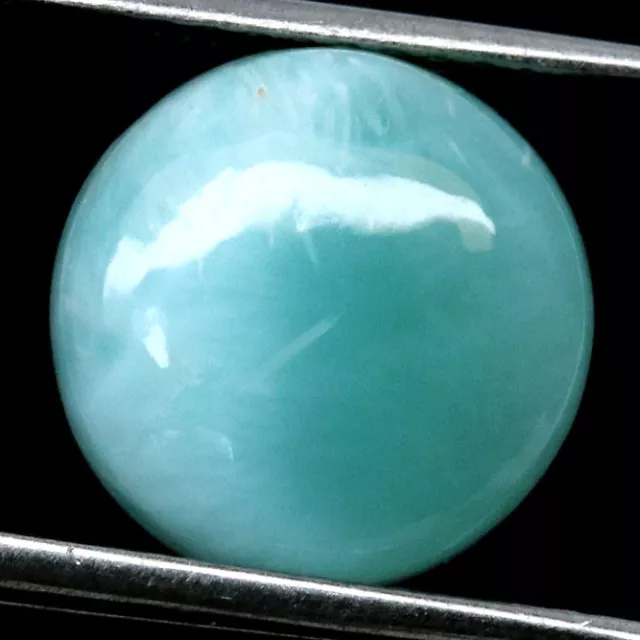 Larimar bleu clair en cabochon rond de 3,29Cts