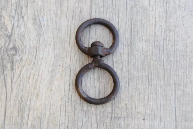 Vintage wrought Iron handforged hanging swivel ring Butchers Meat Hook
