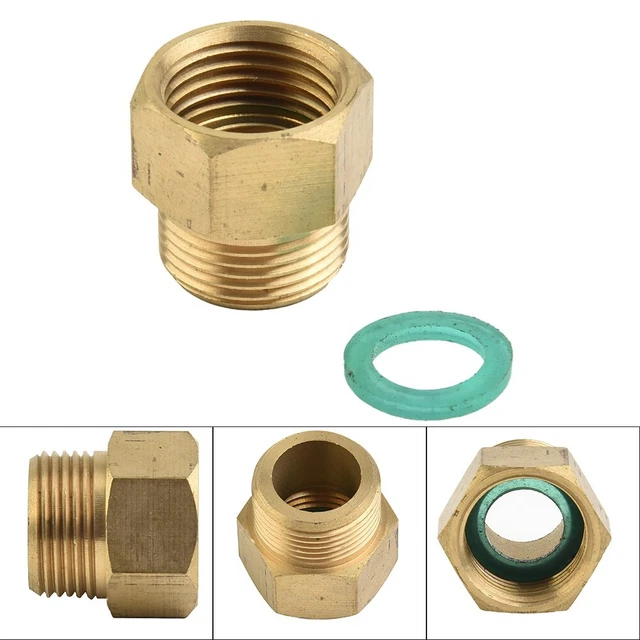 Adattatore Per Idropulitrice M22 X 1,5 Maschio A 3/8'' Femmina – Raccordo In Acciaio Zincato, Larghezza Chiave 27 Mm