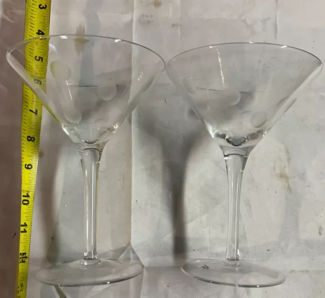 Vintage MCM VOX Martini Glass Set Of 2 6.5 Tall 5 Dia New Bubble Pattern