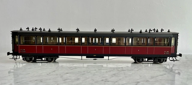 Voiture 1ère Classe PLM Elettren Échelle 0 - Laiton, Référence A.2301, Boîte D'origine - Neuf
