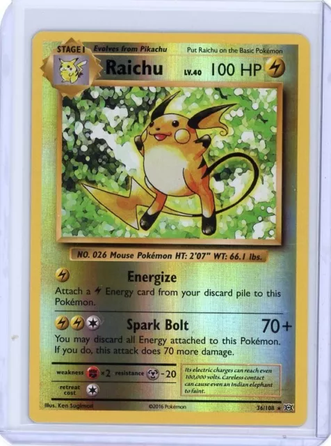 Raichu 36/108 Reverse Holo | 2016 XY Evolution | Pokemon TCG KR1