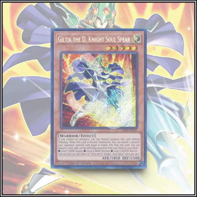 YuGiOh GILTIA THE D. KNIGHT - SOUL SPEAR | LDS3-EN137 SECRET RARE 1ST EDITION 💎