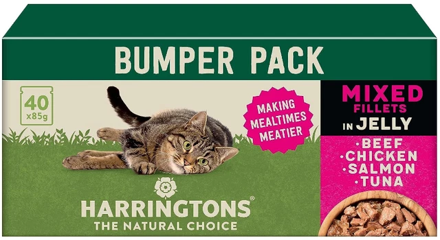 Harringtons Wet Cat Food Mixed in Jelly 40x85 g Free Fast Delivery