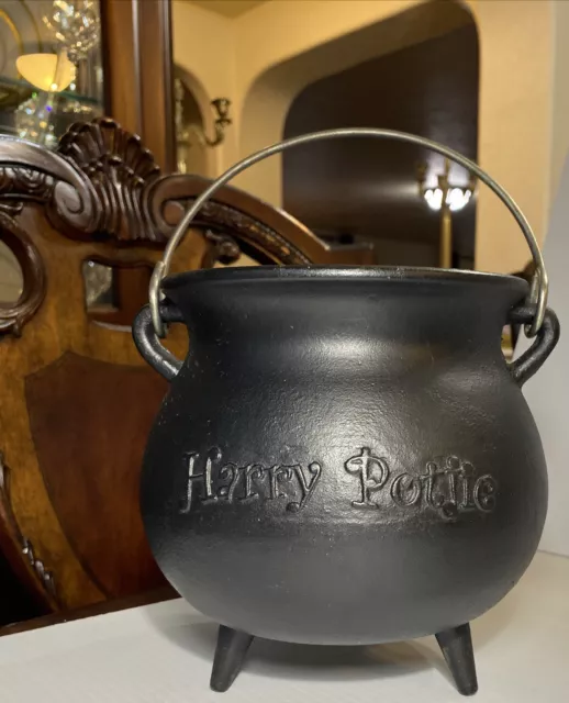 Halloween Cauldron Cast Iron Harry Potjie Witch Brewing Pot Over 6.5 Lbs. 7”Tall Halloween Cauldron Cast Iron Harry Potjie Witch Brewing Pot Over 6.5 Lbs. 7”Tall