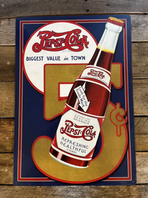 Pepsi Cola Signs - Metal Tin 12x17 Lot (4) Clean 🥤🔥