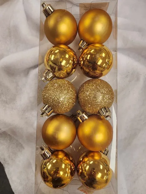Kurt Adler 2 inch ornaments - Gold Pack of 10