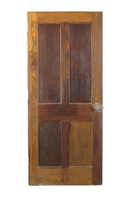 Antique 4 Pane Solid Oak Passage Door 83.5 x 36