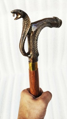 Sorprendente King Cobra velenoso Di Canna Bastone da passeggio in ottone Serpente Walking Cane 