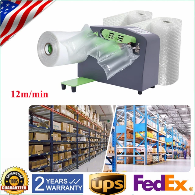 Air Cushion Films Machine Bags Wrap Air Pillow Inflator AC 110-220V 200W 12m/min