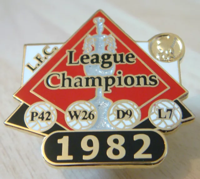 LIVERPOOL FC Victory Pins 1982 LEAGUE CHAMPIONS Badge Maker Danbury Mint