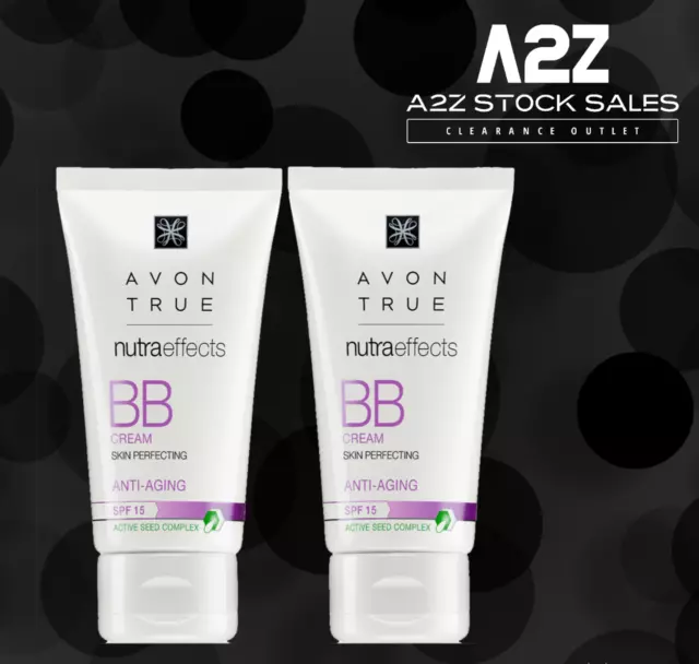 2x Avon True NutraEffects BB crema anti-invecchiamento protezione solare SPF15 EXTRA LUCE