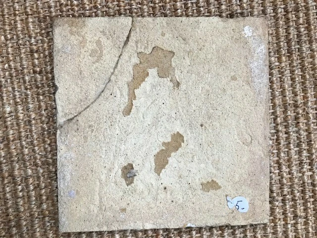 Antique 18C Dutch Delft Manganese Tile Featuring A Primrose 3