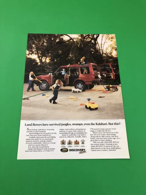 1994 1995 1996 1997 1998 Land Rover Discovery Original Print Ad Advertisement B7