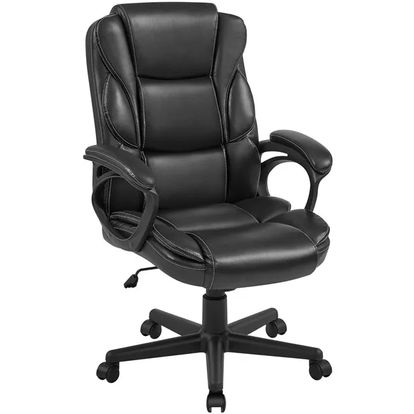 High Back Office Chair PU Leather Executive Chair Adjustable Height Desk Chair