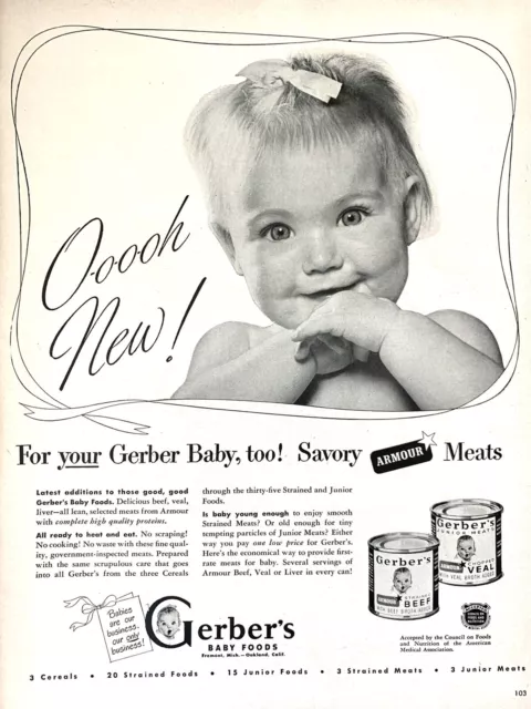 1948 Gerber Baby Food Vintage Print Ad