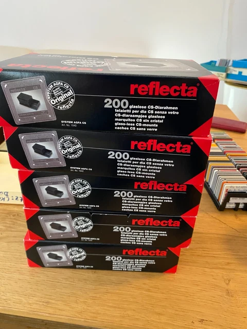 5x Reflecta 1042 CS-Diarahmen je 200 Stück = 1.000 DIARAHMEN Neu / unbenutzt