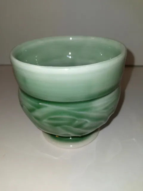 Porcelain Ceramic Glossy Green Planter Pottery Vase Arts And Crafts Beautiful