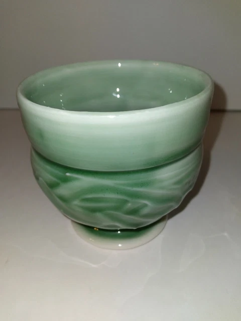 Porcelain Ceramic Glossy Green Planter Pottery Vase Arts And Crafts Beautiful