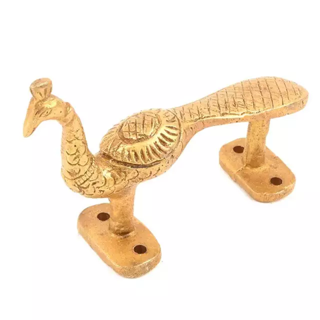 Handmade Golden Heavy Brass Peacock Door Handle
